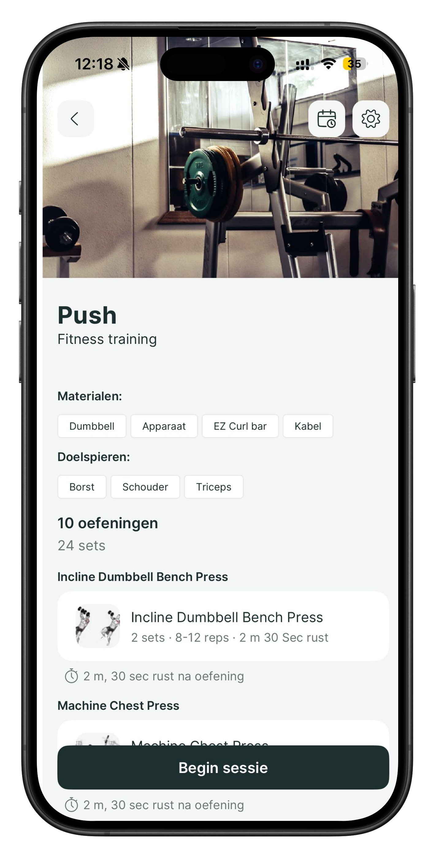 Zenfit app - trainingsschema